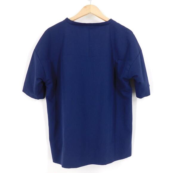 Figs Mens Bene Short Sleeve Scrub Top Size L Navy Blue Two Pocket Round Neck - Picture 2 of 4